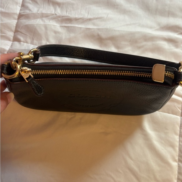 Coach Terri Shoulder Bag w pebble leather wear logo patch - Picture 3 of 7